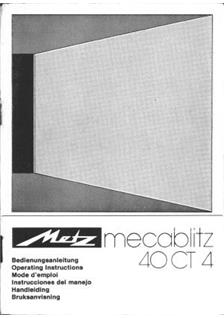 Metz 40 CT 4 manual. Camera Instructions.